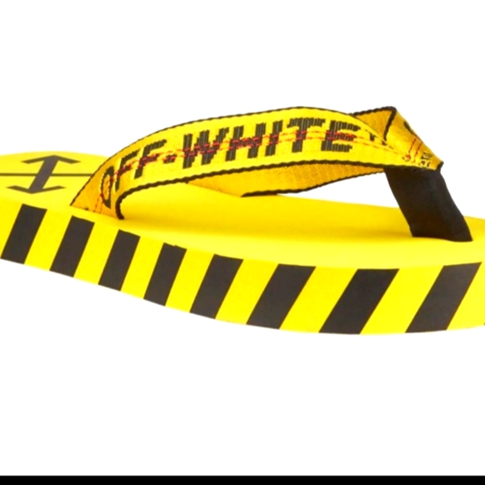 Off white logo flip flops